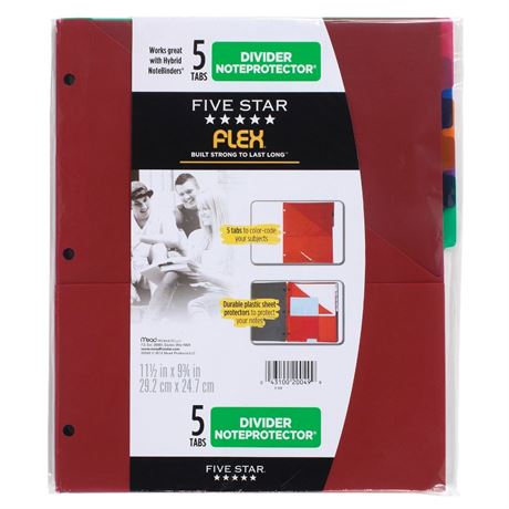 Five Star 5 Tab Flex NoteProtector Binder Insert