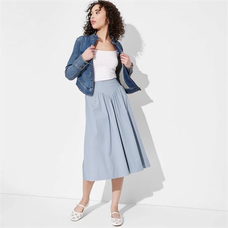 (L) Women's Basque Waist MIDI Skirt - Wild Fable™