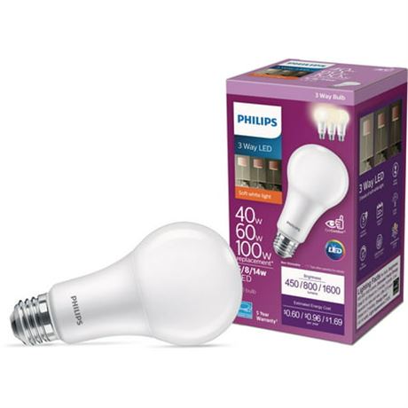 1PC Philips A21 Medium 3-Way LED Light Bulb