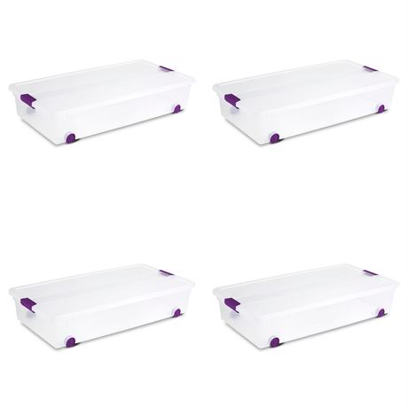 Case of 4 Sterilite 60 Quart ClearView Latch