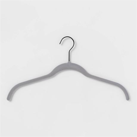 10pk Shirt Flocked Hangers Gray - Brightroom™: