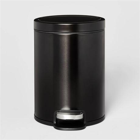 5L Round Step Trash Can Black - Brightroom™: