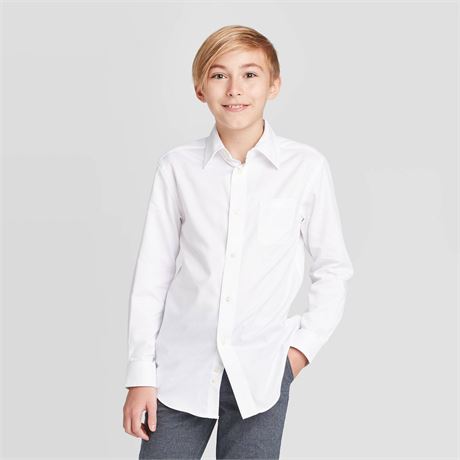 (S)Boys' Long Sleeve Woven Button-Down Shirt - Cat &