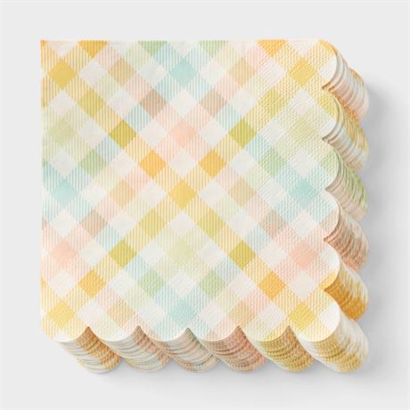 30ct Easter Plaid Lunch Napkins - Spritz