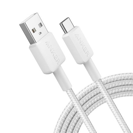 Anker 322 6' USB-a to USB-C Braided Cable - White
