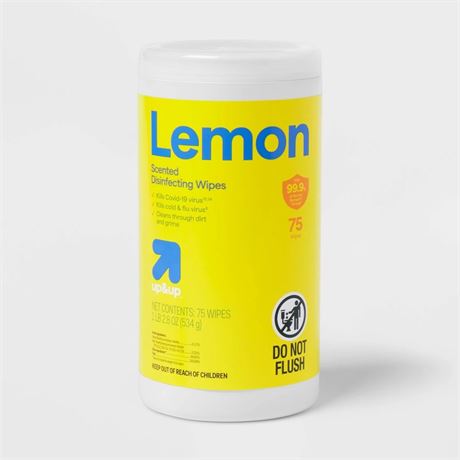 Lemon All Purpose Disinfecting Wipes - 75ct -