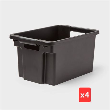 Small Stackable Storage Bin - Brightroom: Black