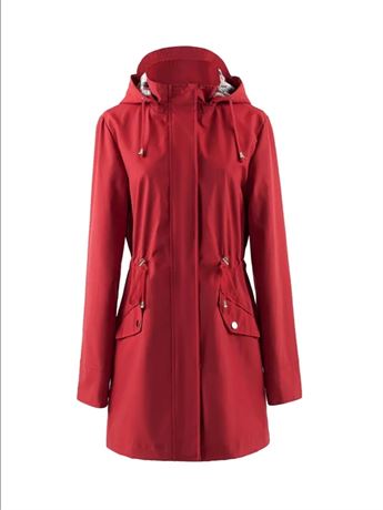 (2XL) Drawstring Waist Hooded Zip