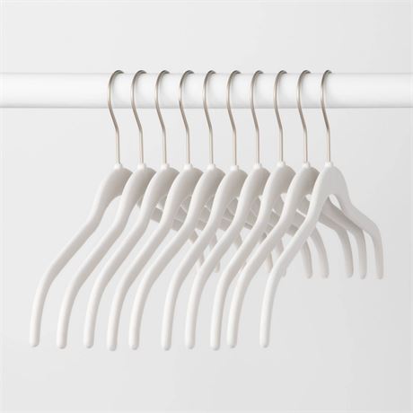 10pk Shirt Flocked Hangers White - Brightroom™: