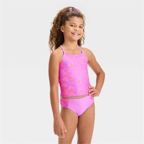 (S)Girls' Leopard Spot Tankini Set - Cat & Jack™