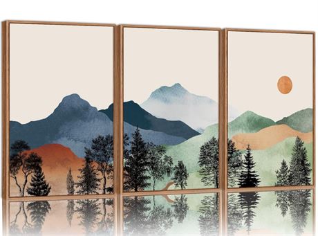 SIGNINART Boho Mountain Framed Canvas Wall