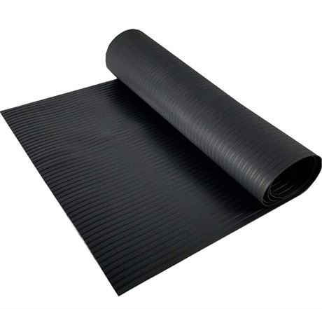 Black Plastic Floor Runner - Embossed Wide