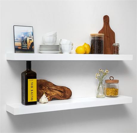 Homeforia White Floating Shelves 36 Inches